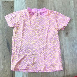 Stella McCartney girls, pink T-shirt with yellow dots size 6